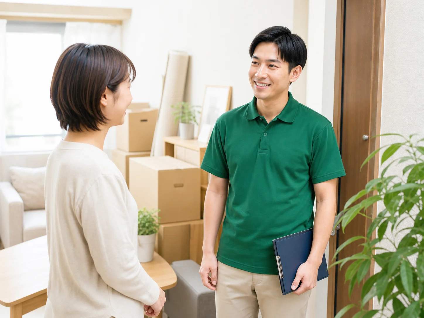 スタッフがお客様へ無理なく相談内容を案内する様子